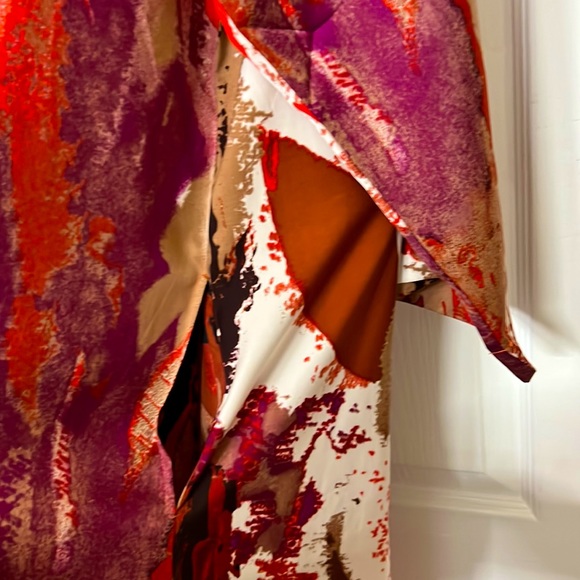 Natori Caftan Kaftan zipper front XL. Pockets! Polyester - Picture 3 of 4